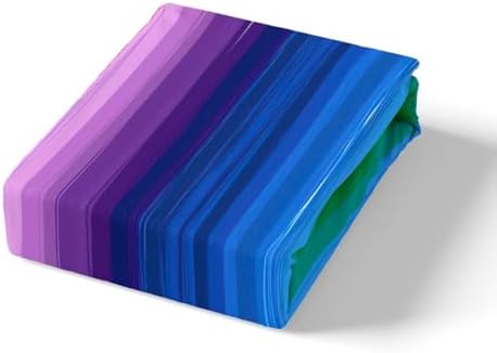 Feelyou Gradient Rainbow Stripes Bed Sheet Set 4Pcs King Size