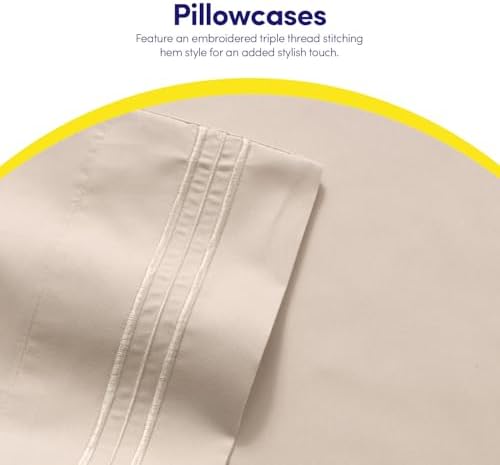Sweet Home 1500 Supreme California King Sheet Set Beige Cream