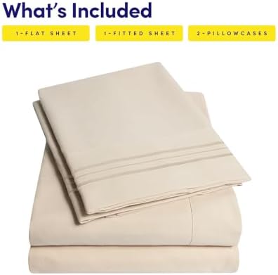 Sweet Home 1500 Supreme California King Sheet Set Beige Cream