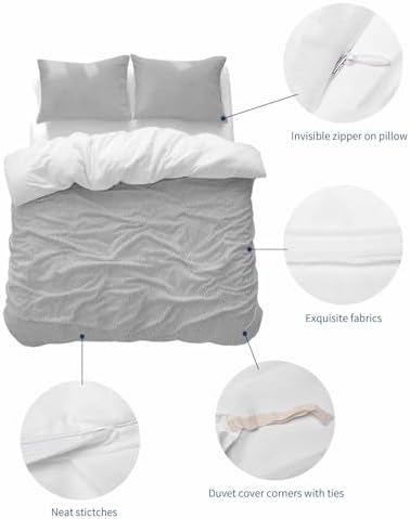 ZOE GARDEN Grey Duvet Cover Set 3 Piece