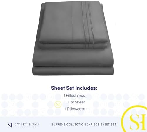 Sweet Home Collection Twin Sheet Set - Breathable Extra Soft Deep Pocket