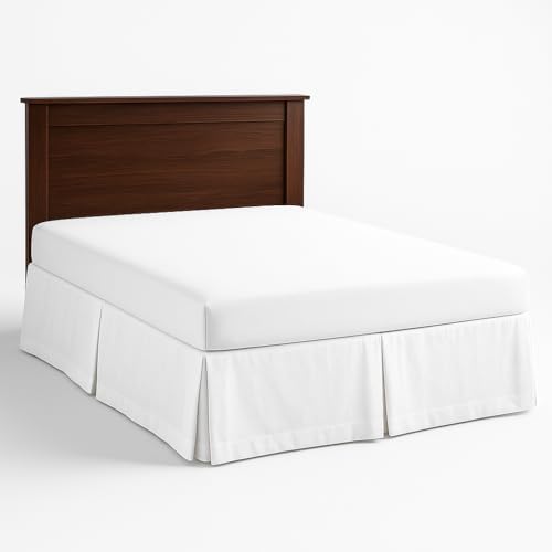 Cottingon White King Size Luxury Pleated Bed Skirt 15 Inch Drop