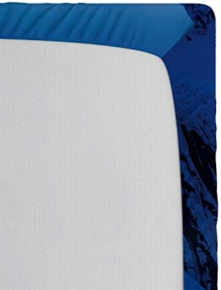 Lunarable Microfiber Sheet Set Blue Orange Print Twin XL Size