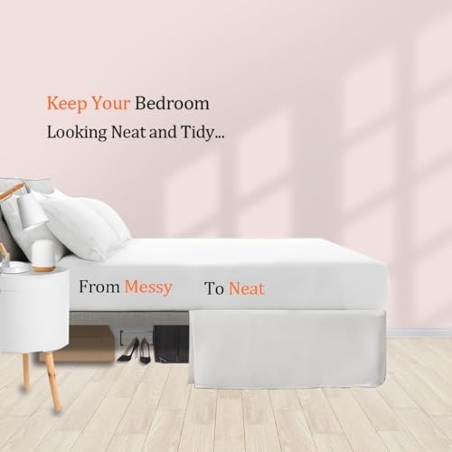 Feelyou Black Stripe Bed Skirt Twin Size with 15 Inch Drop