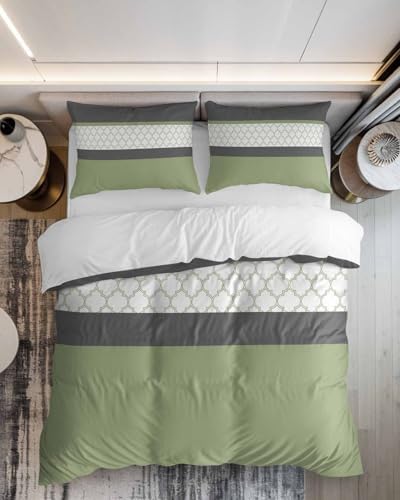 ZOE GARDEN Sage Green Duvet Cover Set 3 Piece