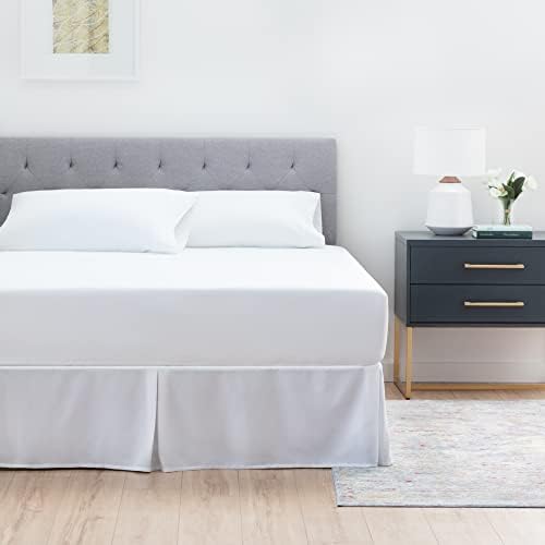 Linenspa 14 Inch Wrinkle Resistant Bed Skirt Twin White
