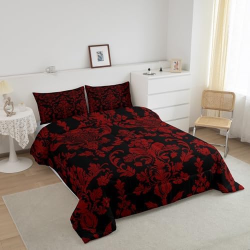 Feelyou King Size Damask Floral Comforter Set