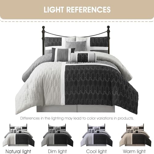 Stratford Park Black and Grey California King Comforter Set
