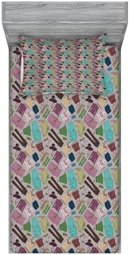 Ambesonne Hipster Sheet Pillow Sham Set Multicolor 1