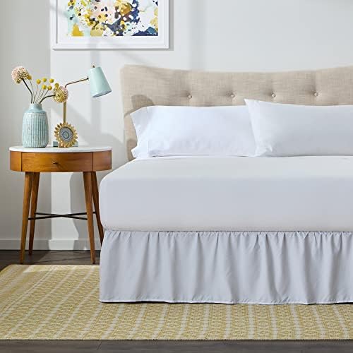 Linenspa 14 Inch Microfiber Ruffle Bed Skirt - Wrinkle Resistant