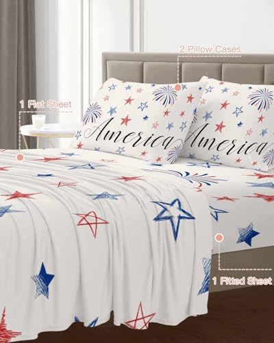 Boanket 4th of July Fireworks Full Sheet Set 4 Piece