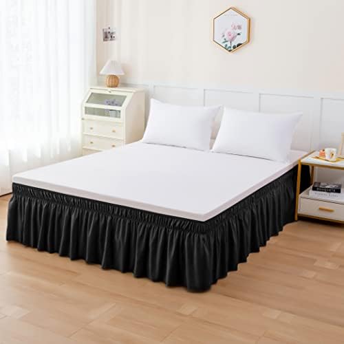 Elegant Comfort Ruffled Bed Skirt - 16 Inch Drop Black