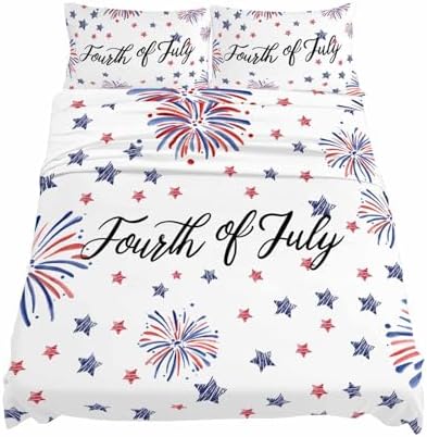 Boanket 4th of July 4 Piece Microfiber Sheet Set