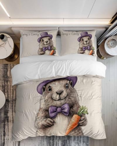ZOE GARDEN Happy Groundhog Day Duvet Cover Set 1