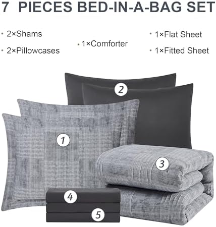 MaiRve Charcoal Grey Cal King Comforter Set