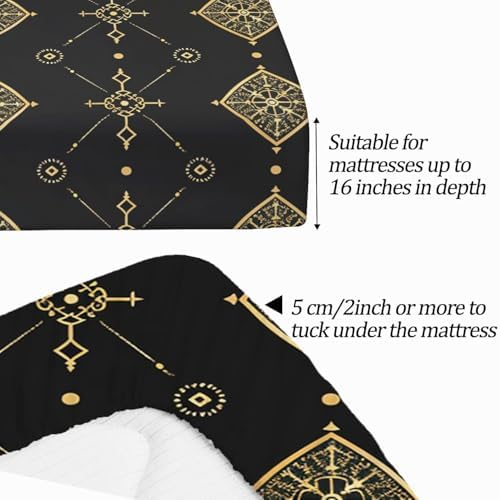 Twin Fitted Sheet Set with 16 Deep Pocket and 2 Pillowcases