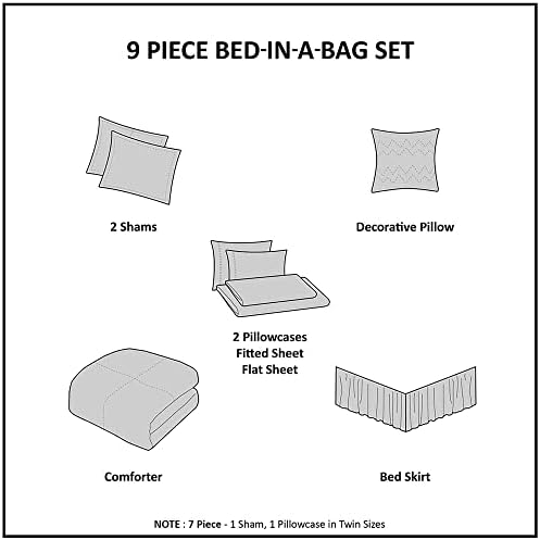 Madison Park Essentials Serenity Bed In a Bag 9 Piece Set