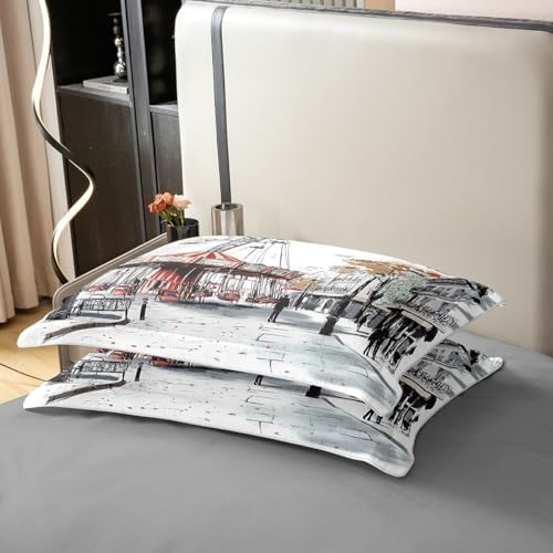 Erosebridal Retro City Duvet Cover Set Twin