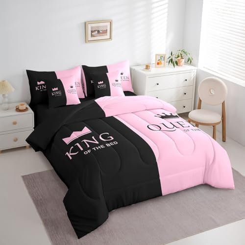 Feelyou King Size Comforter Set with Pillowcases and Cushion Covers