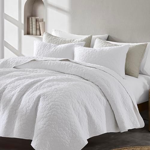 RSHARE 100 Cotton Quilt Bedding Set Twin White