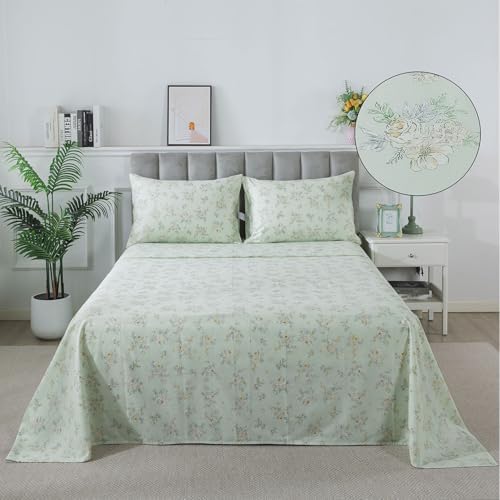 FADFAY Twin XL Floral Bed Sheet Set 4Pc