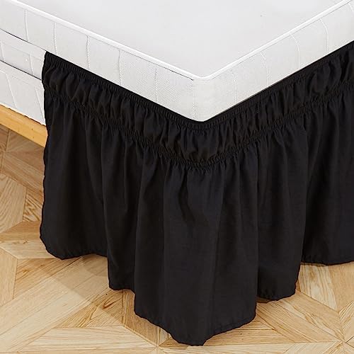 Hiseng Bed Skirt 15 Inch Drop Adjustable Elastic