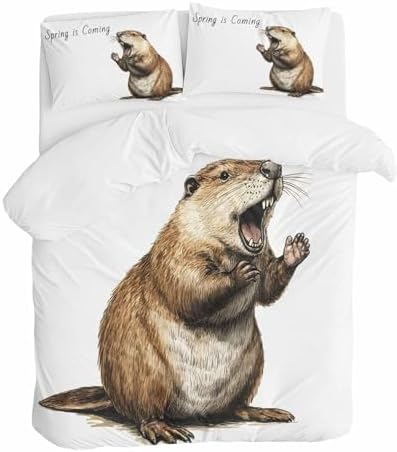 Happy Groundhog Day Duvet Cover Queen Set 3 Piece