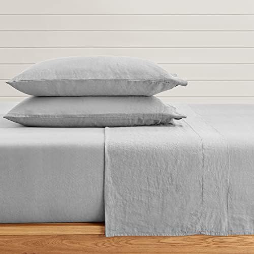 Levtex Home Linen Sheet Set Twin XL Light Grey
