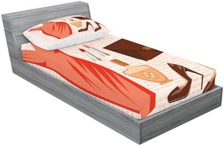 Ambesonne Salmon Brown Peach Sheet Pillowcase Set 1