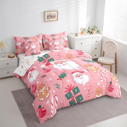 Feelyou Merry Christmas Comforter Set 7 Pieces Queen