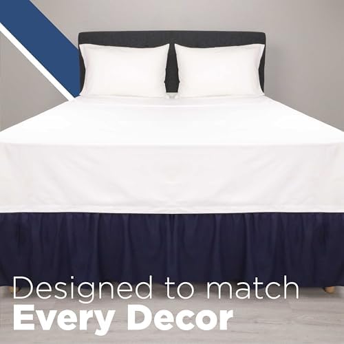 Martex Navy Full Ruffle Bed Skirt 15 Inch Drop