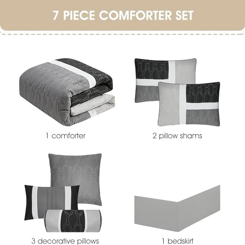 Stratford Park Black and Grey California King Comforter Set