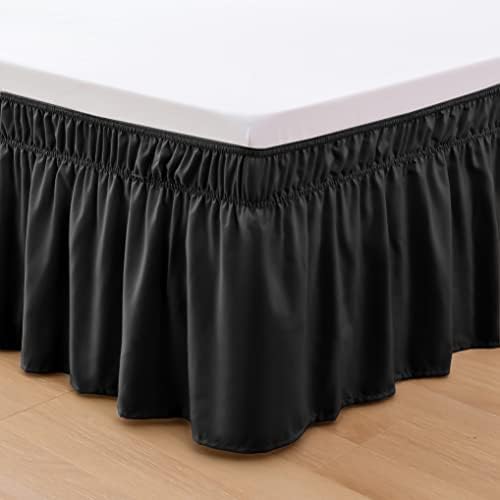 Elegant Comfort Ruffled Bed Skirt - 16 Inch Drop Black