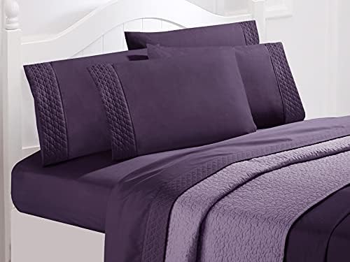 Elegant Comfort 4-Piece Microfiber Sheet Set with Quilted Design