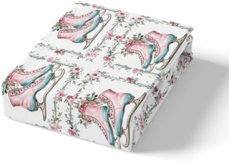 Manfei Ice Skates Fitted Sheet Set Twin Size 1