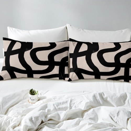 Jejeloiu Modern Geometric Bed Sheet Set King Size