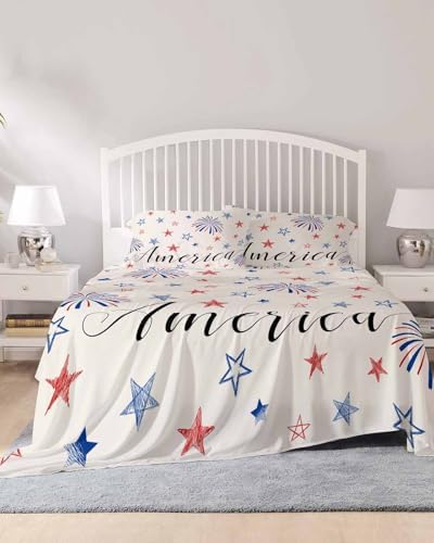 Boanket 4th of July Fireworks Full Sheet Set 4 Piece