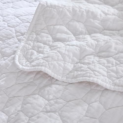 RSHARE 100 Cotton Quilt Bedding Set Twin White