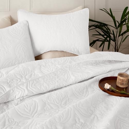Whale Flotilla Vintage Damask Queen Quilt Set