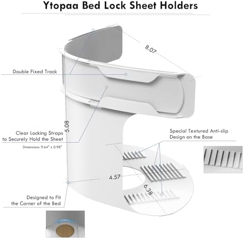 Ytopaa 4-Pack Sheet Locks with Holder Straps