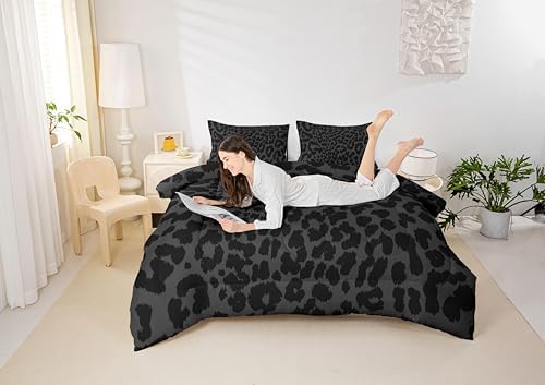 Manfei Leopard Print Comforter Set Queen Size 1