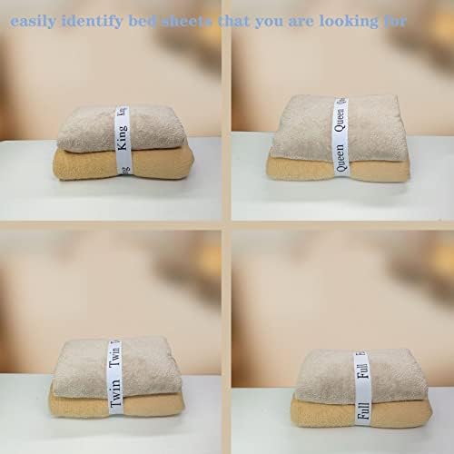 24 Piece Bed Sheet Organizer Bands with Labels