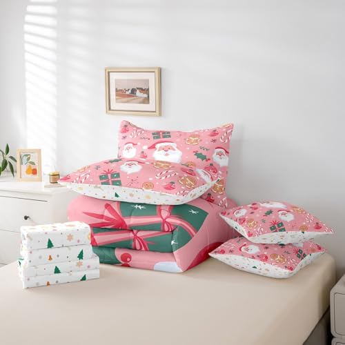 Feelyou Merry Christmas Comforter Set 7 Pieces Queen
