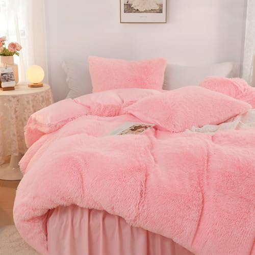 Litanika Pink Fluffy Comforter Queen Set
