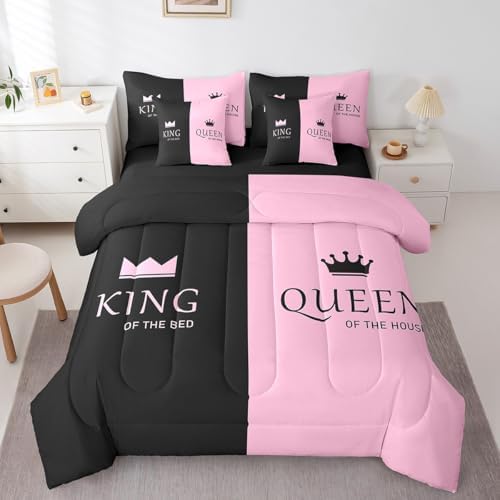 Feelyou King Size Comforter Set with Pillowcases and Cushion Covers