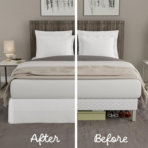 TODAYS HOME 14 Drop Bed Skirt Dust Ruffle Twin Ivory