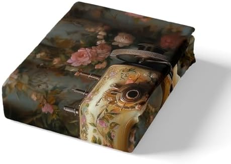 Manfei Retro Roses Fitted Sheet Set Twin Size