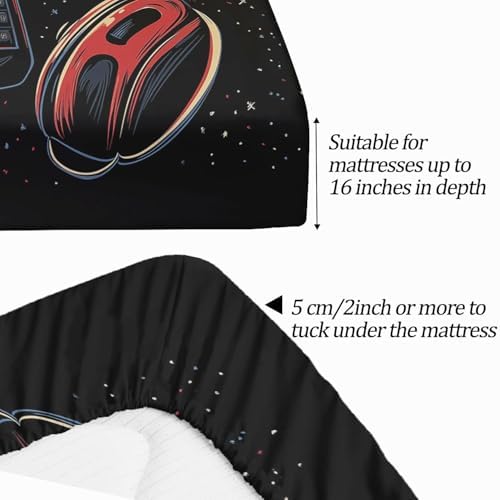 Twin XL Sheet Set 3 Pcs Gaming Print Microfiber