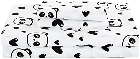 Chezmoi Collection 4-Piece Panda Love Sheet Set - Queen Size