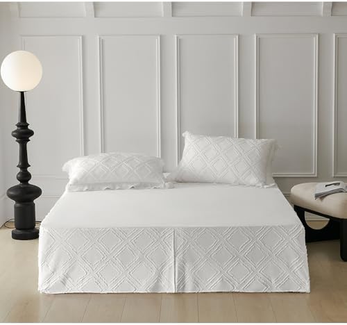 Xuan Dian Brushed Microfiber Tufted Bed Skirt Twin Size